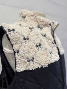 Quilted Bow Sherpa Vest
