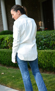 Modern white shirt in Vegan Leather