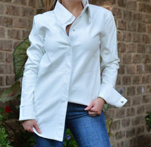 Load image into Gallery viewer, Modern white shirt in Vegan Leather