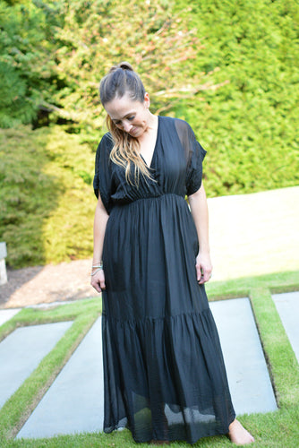 Short Sleeve Italian Silk Midi