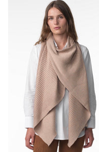 Cowl Neck, Ribbed knit shawl