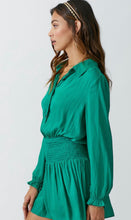 Load image into Gallery viewer, Smocked waist romper in Emerald